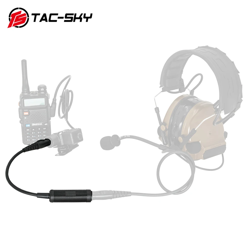 

TS TAC-SKY Tactical Headset PTT Adapter Cable Military Standard 7.0mm Plug for U-174 NATO/Military to Civilian Wire Plug