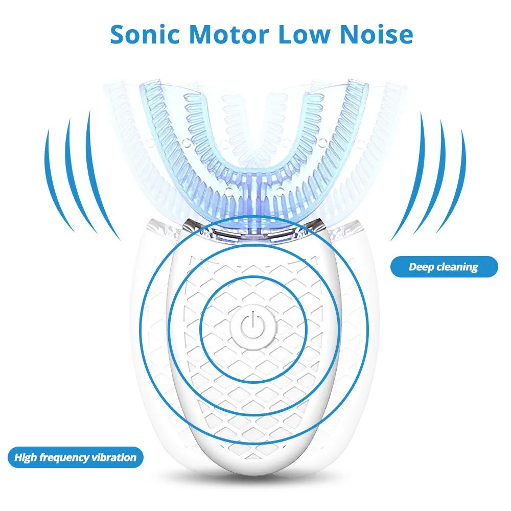 Sonic Automatic Electric Toothbrush For Adult U Shaped 360 Degree Toothbrush USB Rechargeable Teeth Cleaning & Whitening Brush Electric Toothbrush
