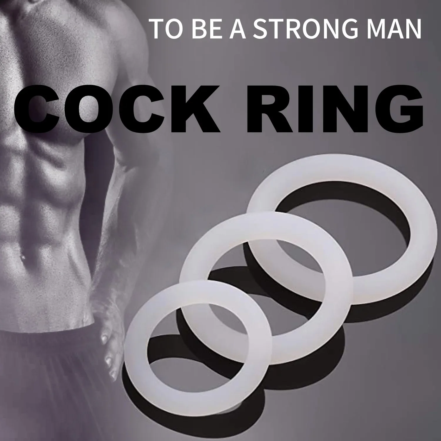 Penis Ring 3PCS Flash In The Night Lock Durable Silicone Sex Toys for Men Male Delay Ejaculation Scrotum Lock Ring