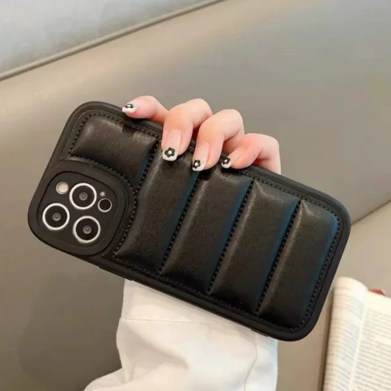 Puffer Phone Case for IPhone 15 14 13 Series Winter comfortable Phone Cover Case Down Jacket,phone case,iphone case,phone protector cover
