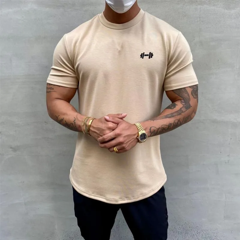 Gym  Muscle Fitness T Shirt 2022 New Brand Men Outdoor Hip Hop Streetwear Loose Half Sleeve Male Summer Bodybuilding Tee Tops sport t shirt