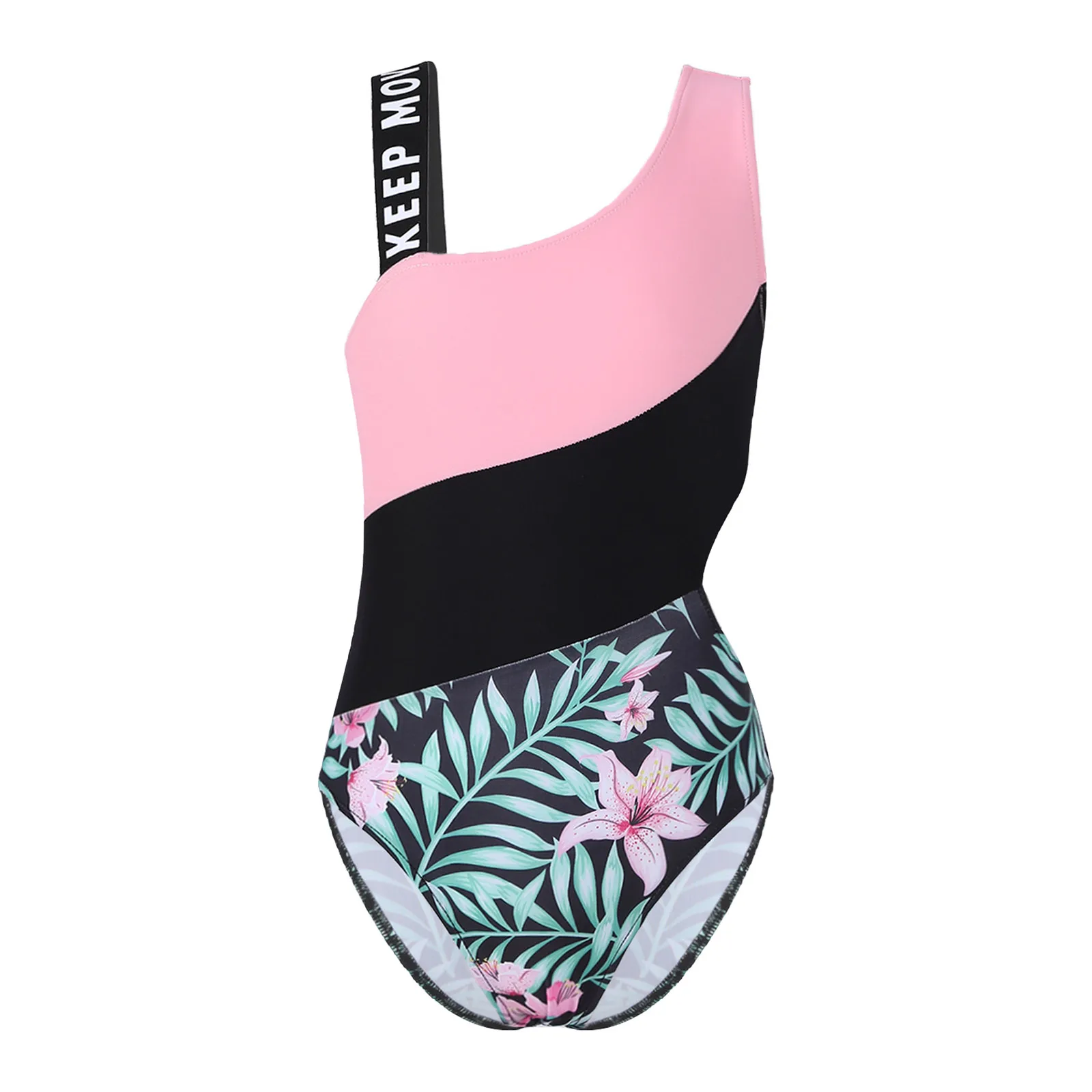 

Kids Girls One Piece Swimsuit Jumpsuit Asymmetrical Shoulder Straps Hollow Out Waist Beach Pool Swimming Bathing Suit Swimwear