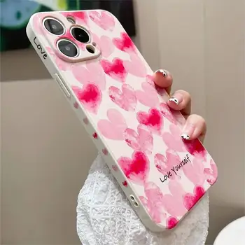 Fashion Rainbow Love Heart Phone Case For iPhone 14 13 15 16 Pro Max 11 12 Mini 8 7 Plus X XS XR SE 2 16E Shockproof Soft Cover