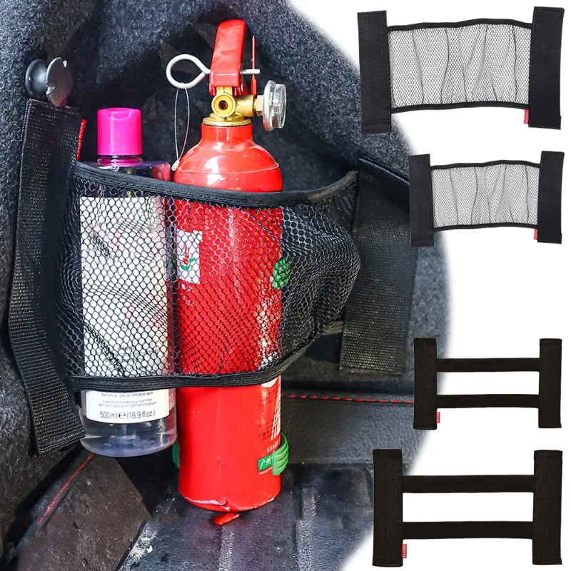 

Car Trunk Elastic Mesh Fixed Straps Extinguisher Storage Net Bag Car Seat Back Fixing Belt Trunk Goods Storage Fixing Straps