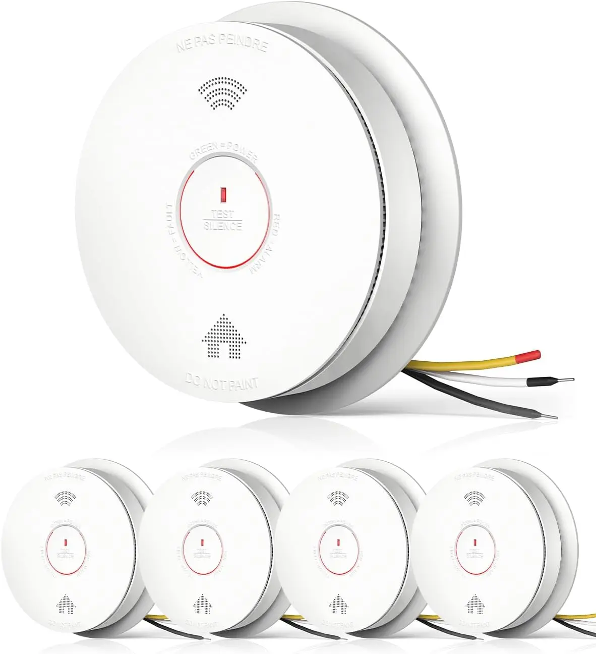 Smoke Detector Carbon Monoxide Detector Combo with 2 AA Batteries Back Up, 2 in 1 Smoke