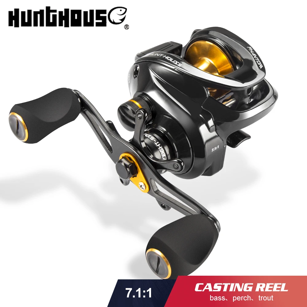 Hunthouse Fishing Baitcast Reel Casting 7.1:1 Saltwater Slow Jigging 5+1  Max Drag 8kg High Speed Gear Ratio 215g Freshwater New