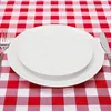 Red White Gingham Rectangular Tablecloth Disposable Plastic Table Cover with Stamping for Picnic Barbecue Kitchen Holiday Party 4