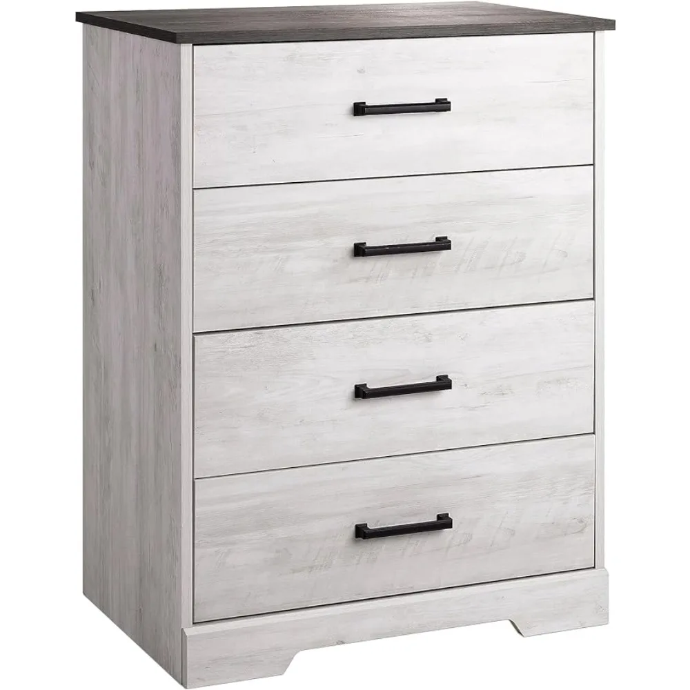 

Деревенский фермерский комод Ridge, деревянный комод для спальни с 4 ящиками для хранения, 18,25 дюйма X 27,5 дюйма X 35,5 дюйма, белый, Бесплатная доставка