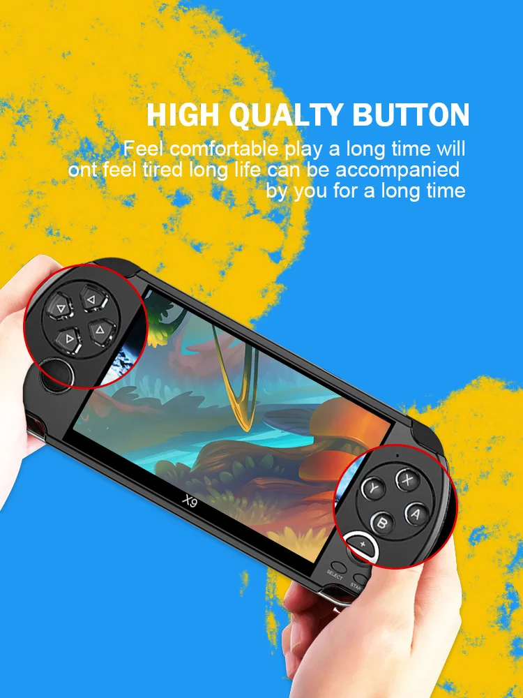 X1/X9/X12 Handheld Game Console Portable Handheld Nostalgic GBA/NES Video Game 5 Inch Large Screen Handheld