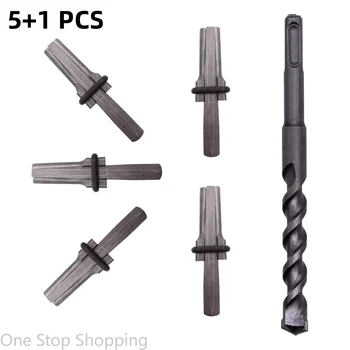 콘크리트 대리석 화강암 암석 분할 웨지 및 회전 해머 드릴 비트, 스톤 스플리터 웨지 및 깃털 심, 5 + 1 개