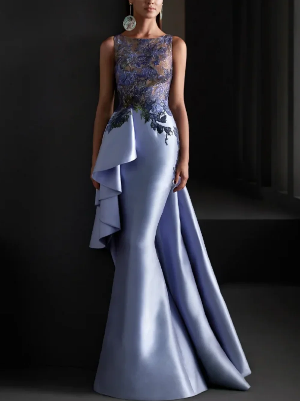 Prom Dress Evening Saudi Arabia Jersey Draped Applique Pleat Prom Mermaid O-Neck Bespoke Occasion Gown Long Dresses
