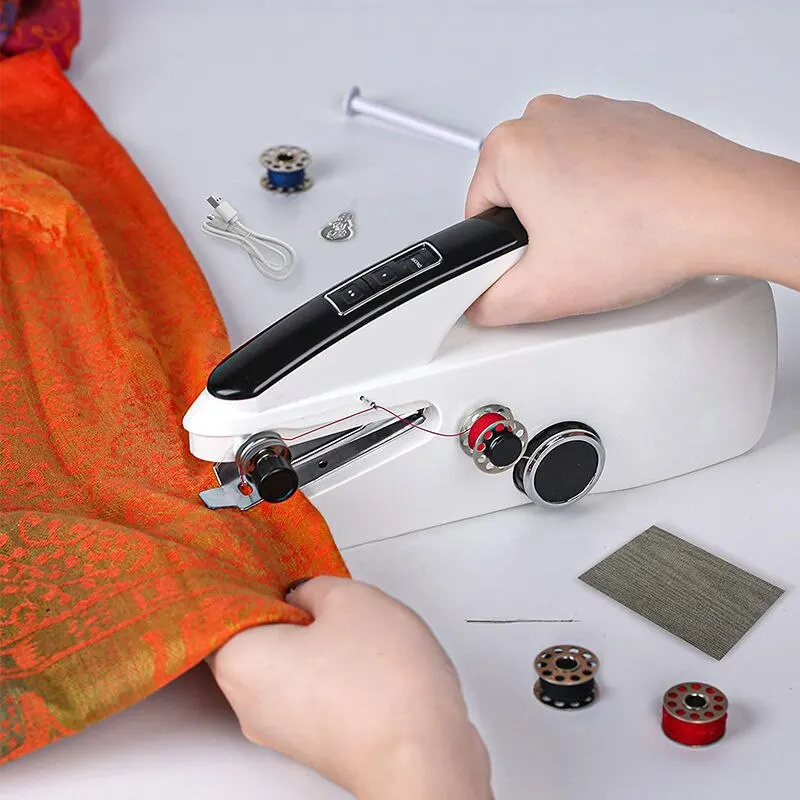 Portable Mini Hand Sewing Machine Quick Stitch Household Electronic Sewing  Machine For Needlework Cordless Clothes Fabrics