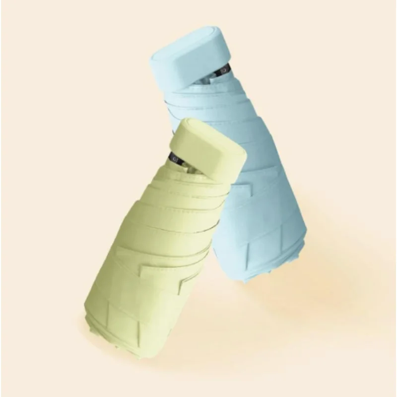 

Rain and Sunshine Mini Portable Sun Umbrella Pocket Umbrella Anti-UV 6-fold Sunshade Light Weight Men's Sunshade Travel Umbrella