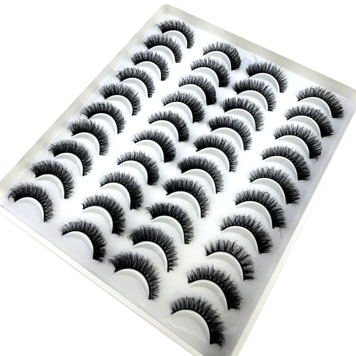 New 20 Pairs cat eye Eyelashes Natural 3D Mink Lashes Fluffy Volume Mink False Eyelashes Cruelty Free Wispy Lashes Makeup Cilios 2