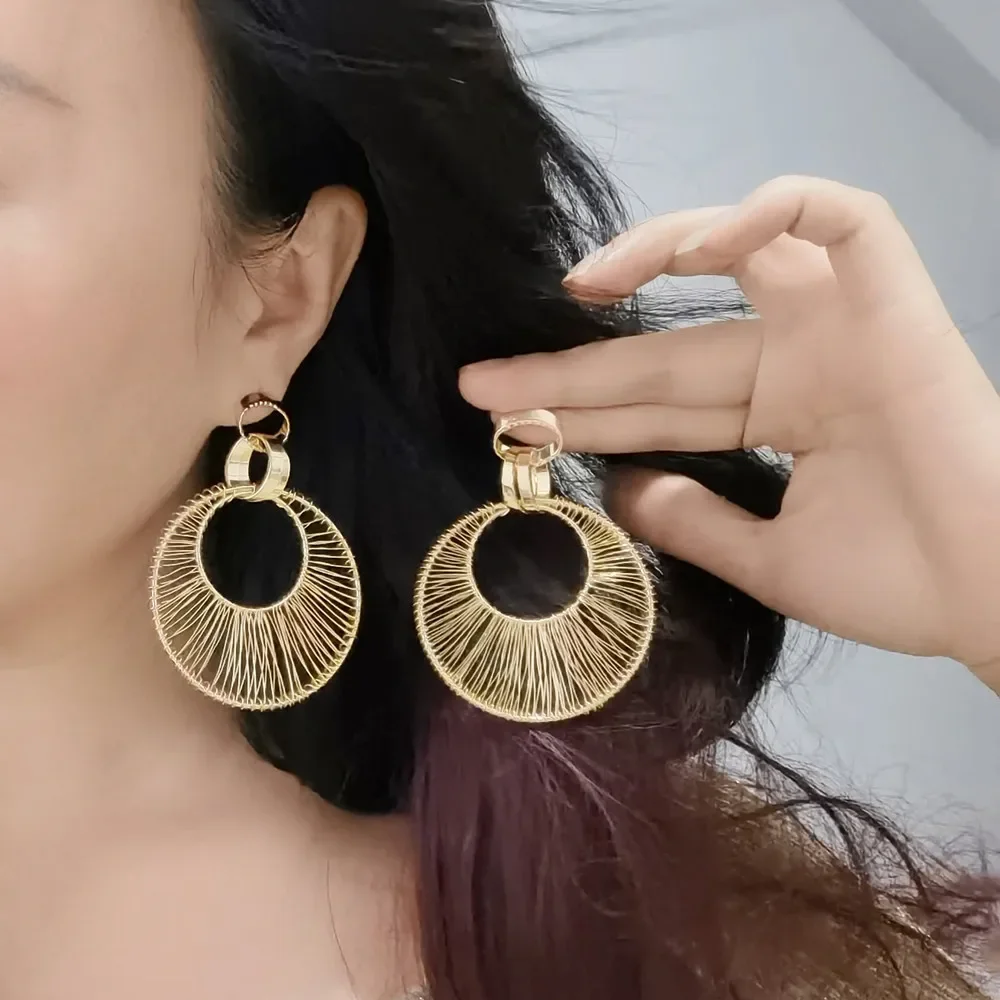 

S925 Hoop Drop Earrings 18K Gold Plated 925 Sterling Silver Drops Dangle Earring for Women Fine Jewelry Wedding Gifts