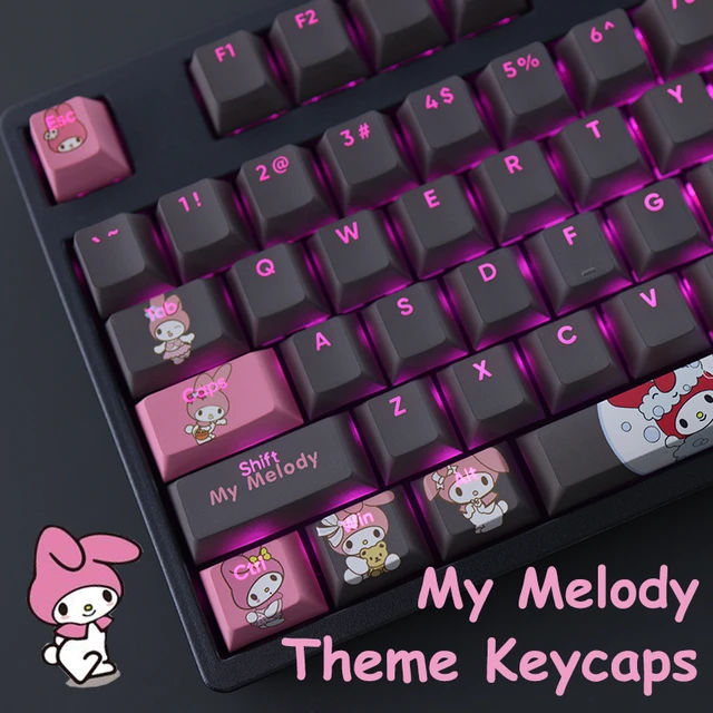Sanrio Kawaii My Melody Keycaps Cartoon PBT Mechanical Keyboard Key Caps  Pink Cute Keyboard Accessories Game Keyboard Keycaps - AliExpress