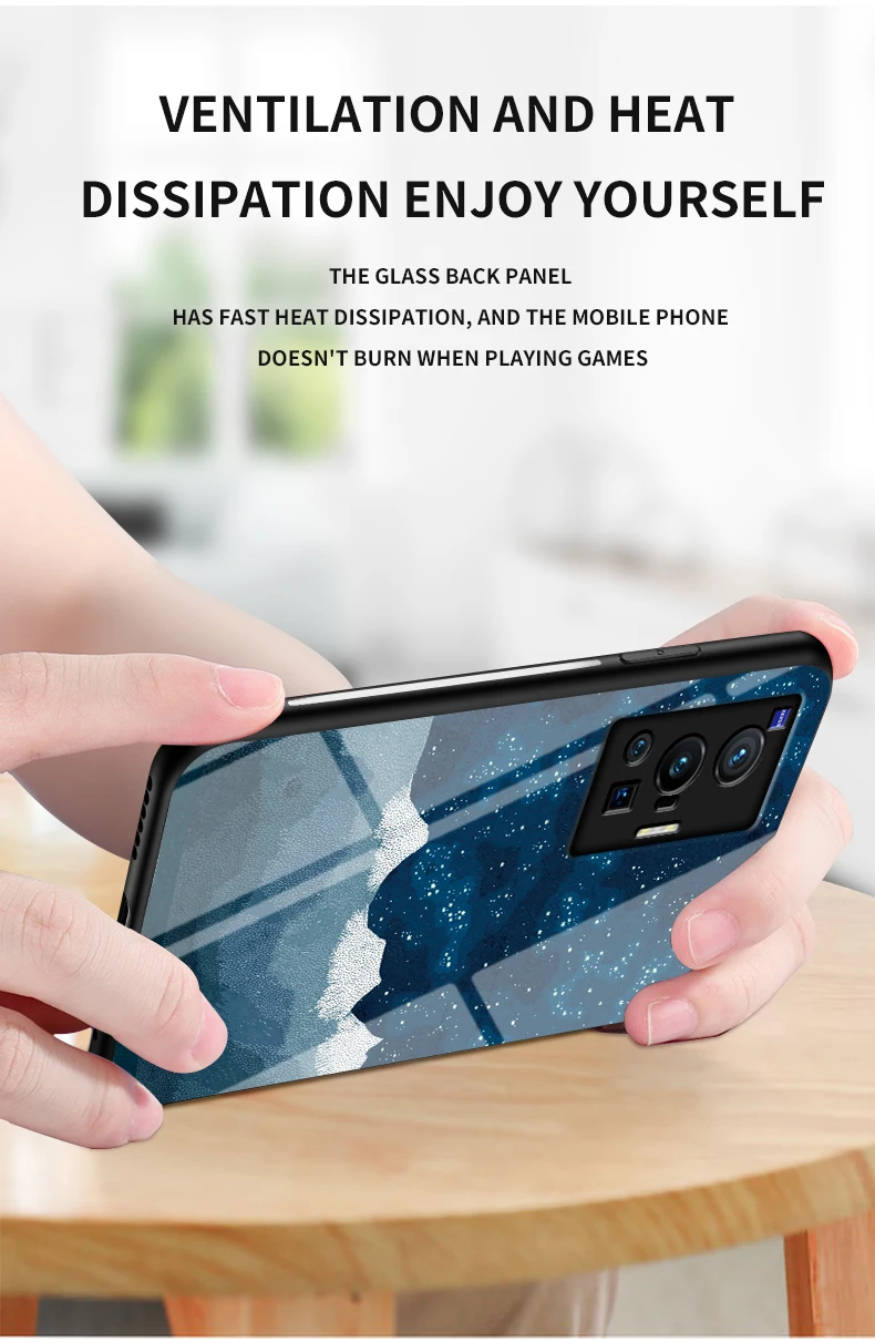 X80 Pro Plus-deksel DECLAREYAO hardt glassdeksel for VIVO X70 X60 X50 X30 X27 X23 X20 X9 S-deksel Silikon Ultra Slim Tempere_voghion.com