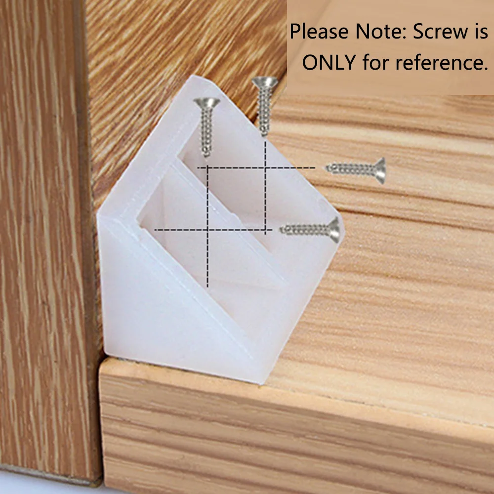 Angle Bracket 10pcs Nylon Plastic Thickened Corner Brackets 90 Degree Angle Corner Brackets L-shaped Cabinet Furniture Closet Angle Connectors
