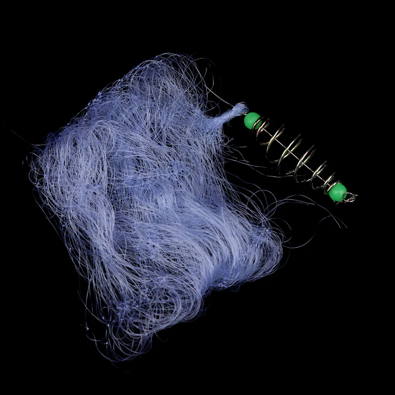 4Pcs/Lots Durable Fish Bait Net Nylon Folding Fishing Spring Net With Luminous Beads Netting For Night Fishing Shoal Cast Nets