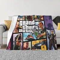 GTA Grand Theft Auto Blanket Warm Fleece Soft Flannel Video Game Throw Blankets for Bedroom Sofa Home Spring 1