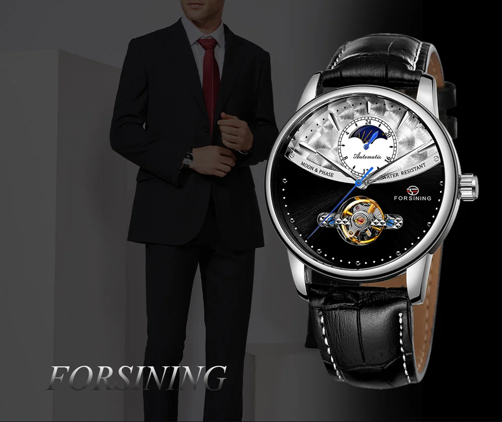 Forsining 339L Neue Luxus Männlichen Mechanische Armbanduhren Leben Wasserdicht Automatische Bewegung Uhren Leder Uhr Für Männer Uhr_voghion.com