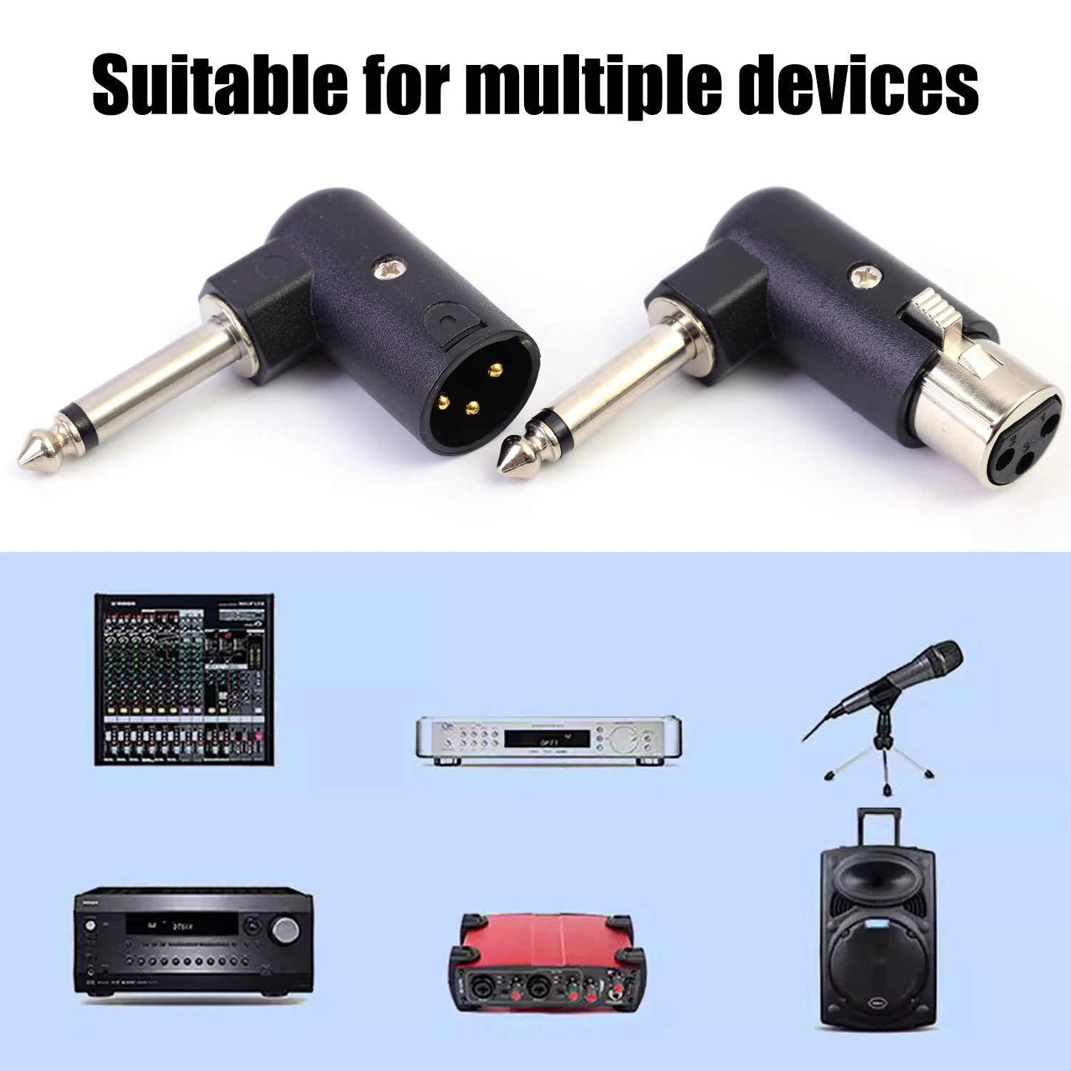 6.35mm FeMale to XLR 3Pin Male Audio Plug Converter Adapter Connector for Headphone Microphone Power Amplifier Guitar Speakers
