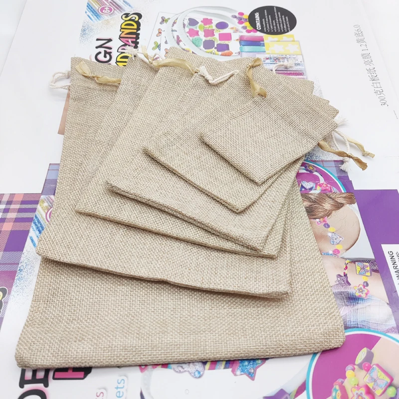

5pcs Sack Gift Bag Jewelry Packaging Bag Jute Bags Drawstring Bag Sack Pouch for Wedding Jute Gift Pouches Cloth Storage Pouch