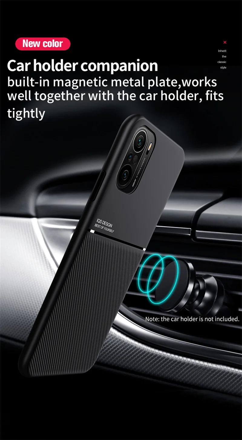 ل شاومي Poco F3 حالة سيارة حامل مغناطيسي لوحة جلدية الغطاء الخلفي ل Pocophone ليتل بوكو F3 F 3 PocoF3 F3poco الهاتف حالات
