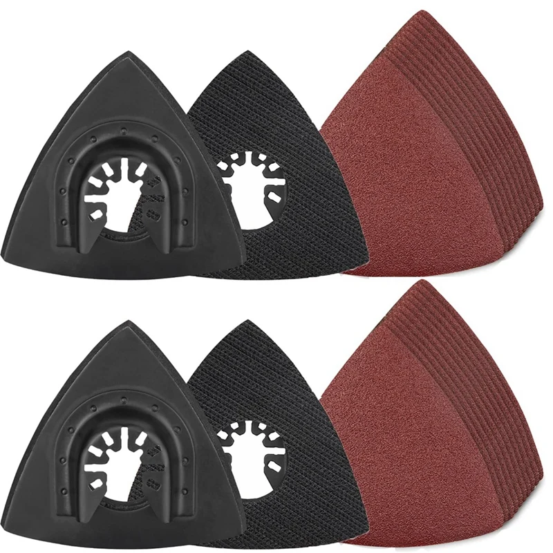 

1Set 3-1/8 In Triangular Replacement Hook & Loop Stainless Steel Backplane Sanding Pad Detail Sanding Pads B