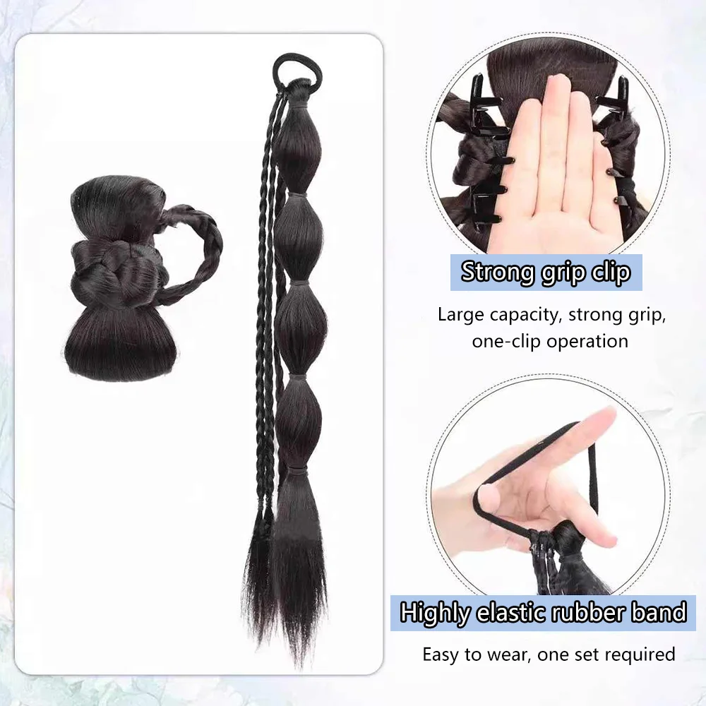 Synthetic Ponytail Braid Wig for Women Hanfu Cheongsam