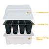 Plastic Nursery Pot 6/12 Holes Seed Grow Planter Box Greenhouse Seeding Garden Seed Pot Tray plant Seedling Tray With Lids 5