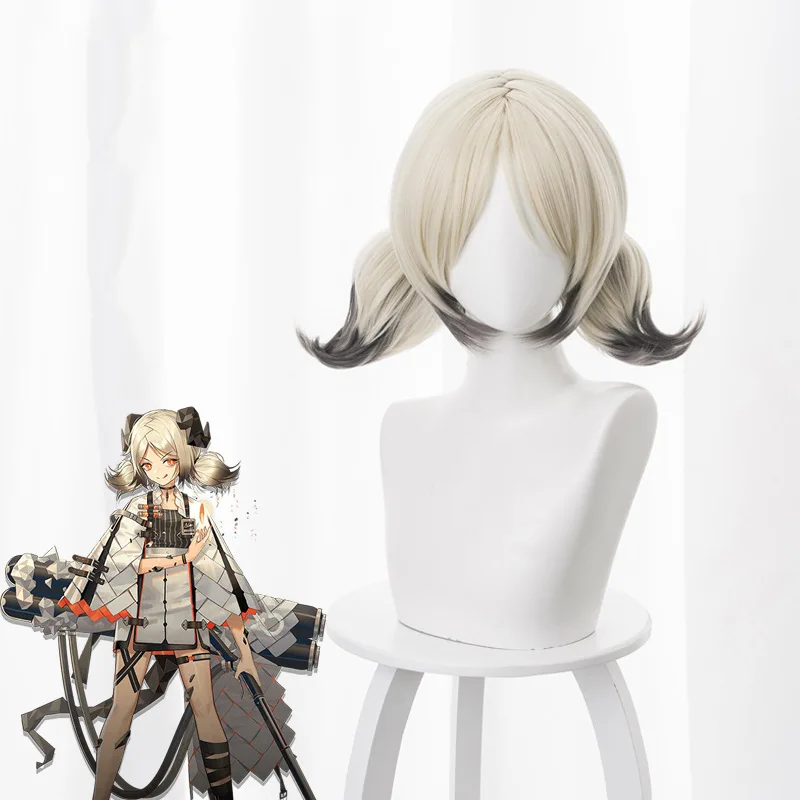 

Anime Game Arknights Cosplay Ifrit Costume Wigs for Adult Long Silver White Twist Braid Synthetic Hair Halloween Role Play Wig