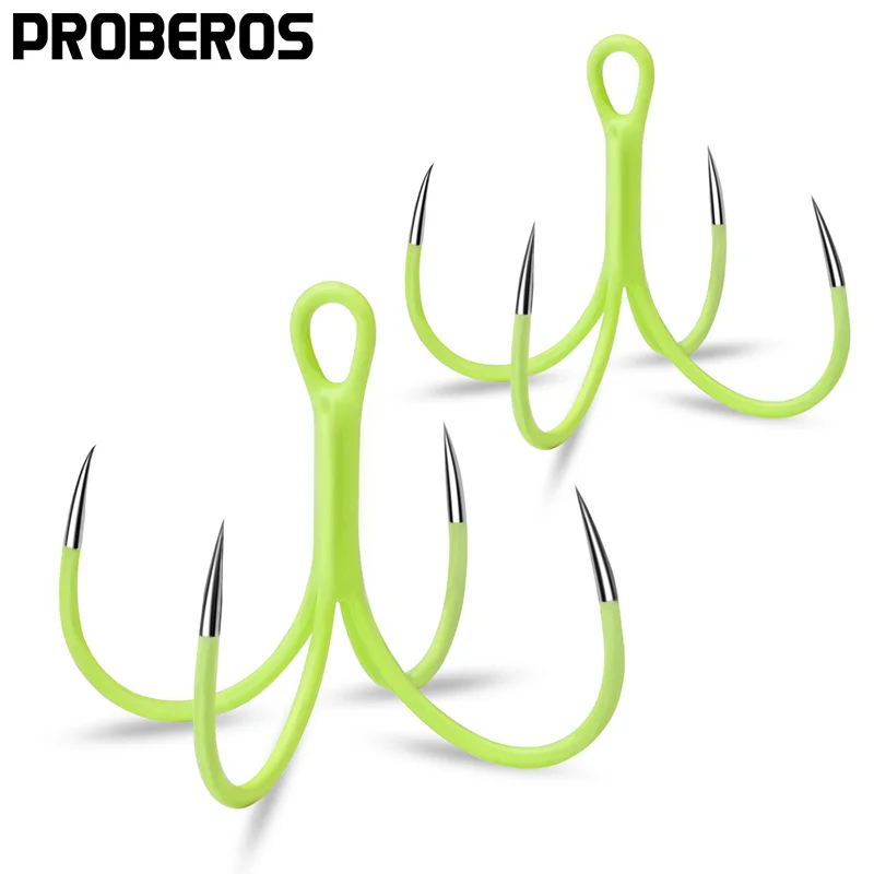 

PROBEROS 50Pcs Luminous Quadruple Reinforced Anchor Hook 16#-18# High Carbon Steel Fishing Hooks Four Fork Four Claw Fishhooks