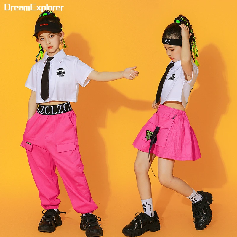 Lolanta Kids Girls Hip Hop Clothing Streetwear Jazz Dance Outfit School  Activities Performance Costume Cheerleader Uniform Crop Top Plaid Skirt  Shorts Set