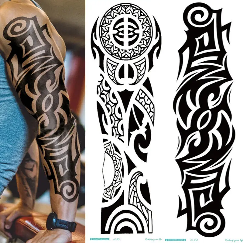 

Temporary Tattoos Set Full Arm Body Totem Sticker Waterproof Fake Tattoo Sleeves