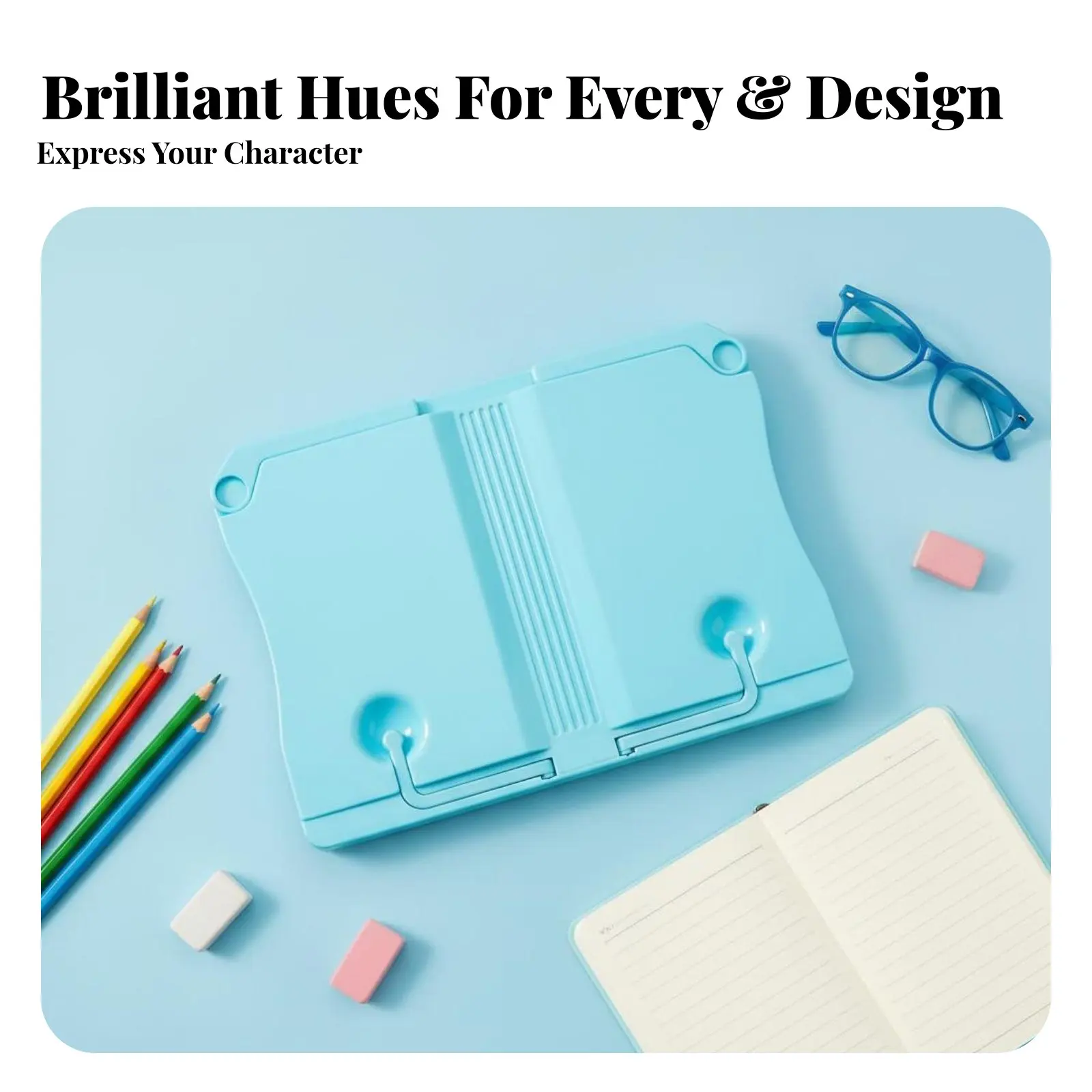 조절 가능한 책꽂이 다기능 접이식 독서대 견고한 책꽂이 휴대용 학생용, 도서관용, 침실용