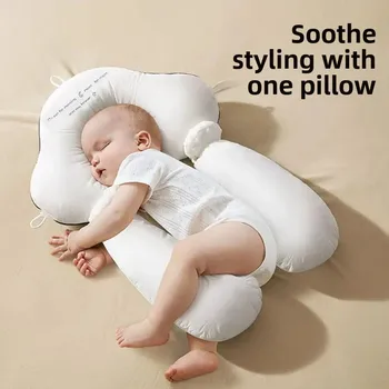 Newborn Baby Soothing Sleeping Pillow Head Shaping Prevents Side Sleeping Correction Tool Snug Fit Infant Cushion