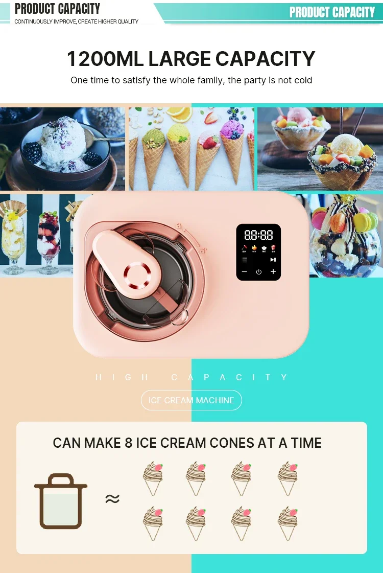 Automatic Ice Cream Maker Machine Portable For Home