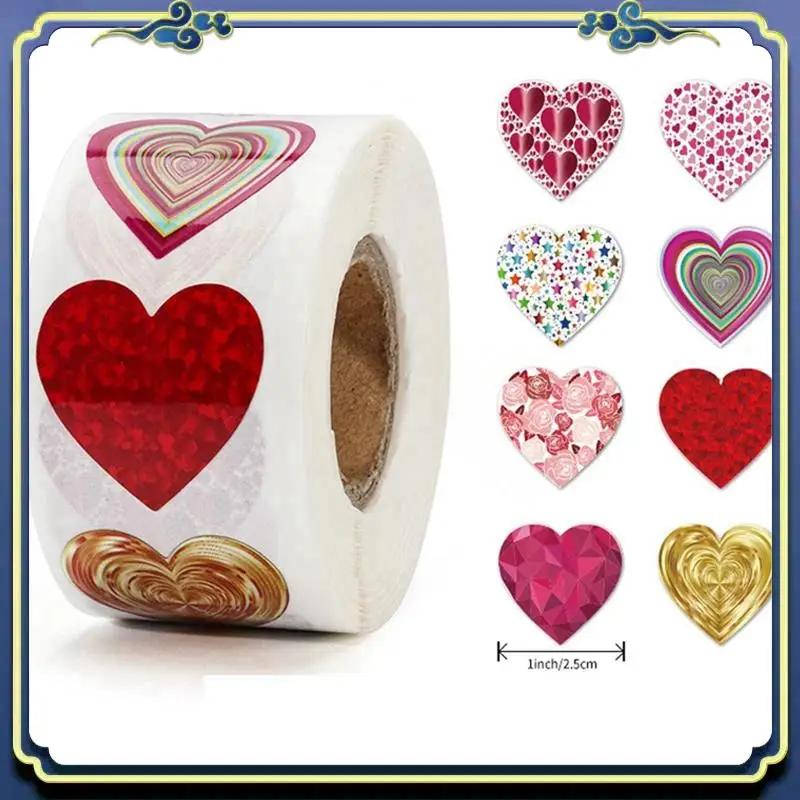 Heart Shape Stickers Heart Shape Stickers PVC Valentines Day Wedding Gift Box Bag Decoration Birthday Party