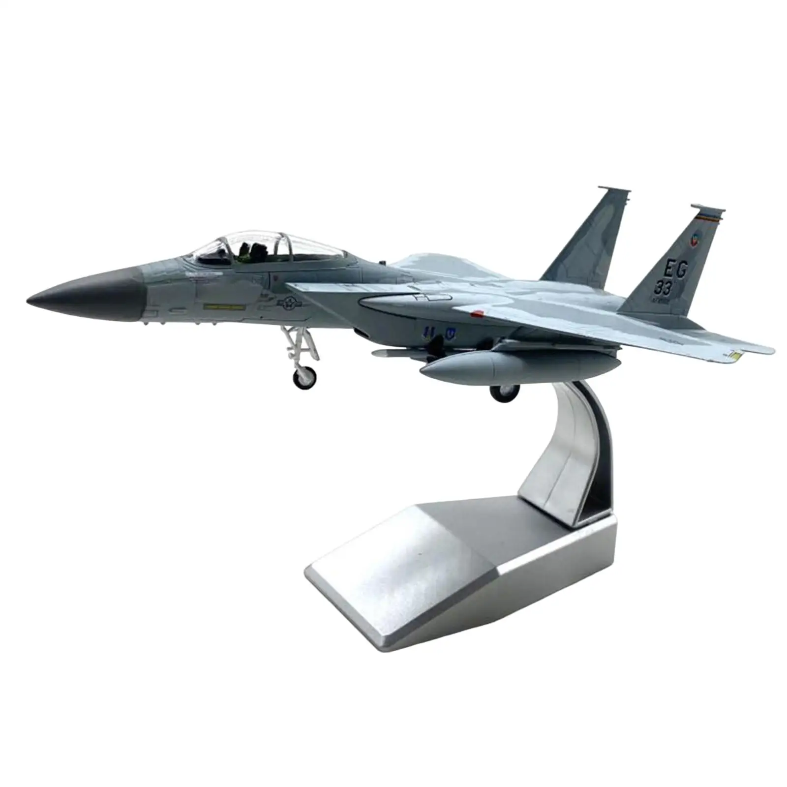 

1: 100 Alloy US F-15C Fighter Model with Stand Multipurpose Durable Lifelike Airplane Collection Gift Plane Souvenir