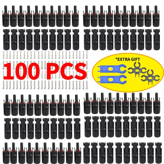 Connecteurs solaires 400/200/100/10 pièces, 1000V DC 30A, kit pour câble photovoltaïque long/MC 2.5/4/6 mm², livraison gratuite 1