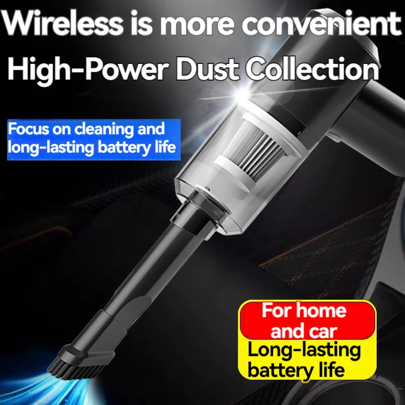

High Power Vacuum Mini Cordless Vacuum Cleaner, Rechargeable Car Family Dual-Use Powerful Vacuum Cleaner Handheld Portable Vacuu