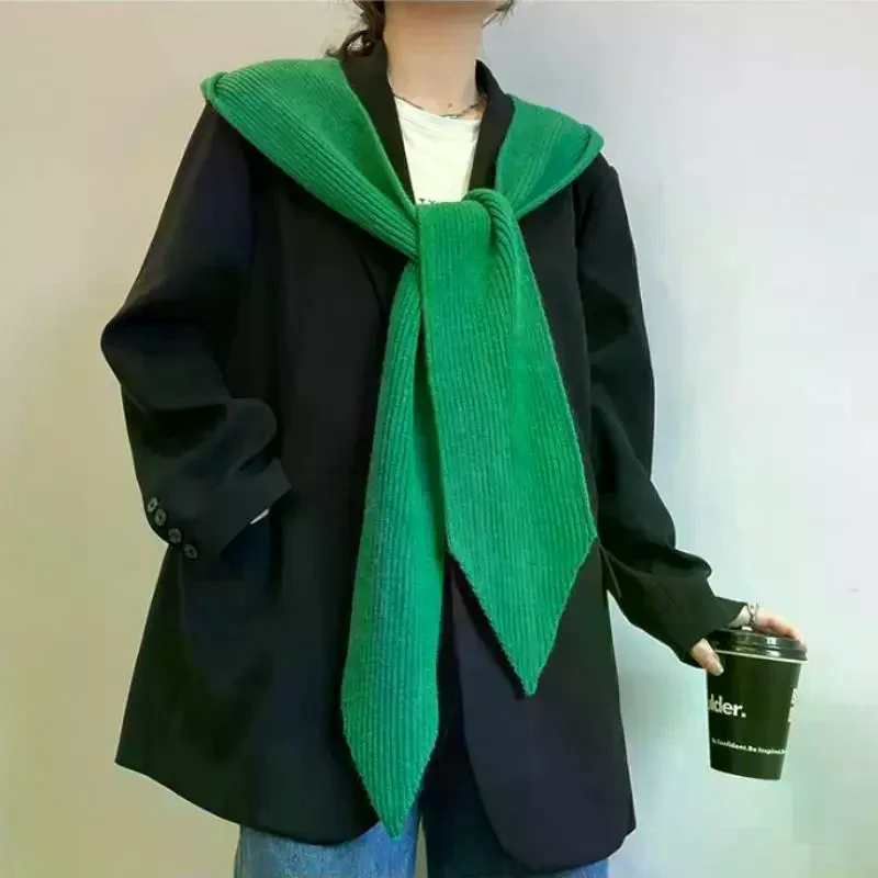 Women's Hat Scarf Set Women Bonnet Balaclava Korean Ins Beanies With Scarf Shawl Neck Warmer Coat Faux Collar Accessories - 2