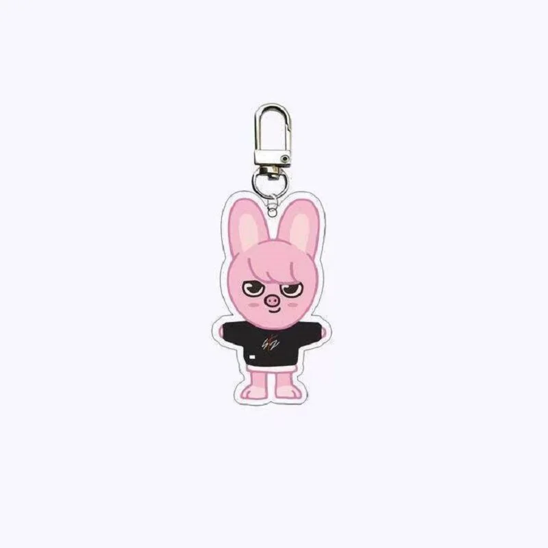 Cartoon SKZOO Stray Children Kawaii jyp jyp kz Acrylic Double sided Keychain Backpack Pendant Car Keychain Pendant Couple Gift key chain,backpack decoration