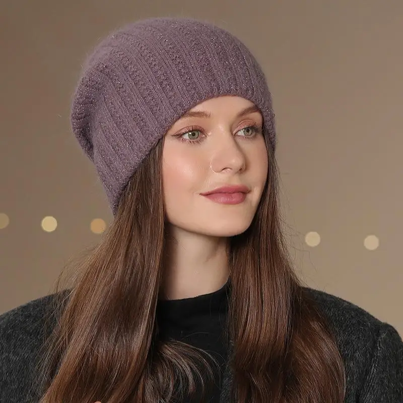New Women Winter Hat Fashion Decorate Beanie Hat Warm Winter Cap For Female Casual Streetwear Knitted Hat 3