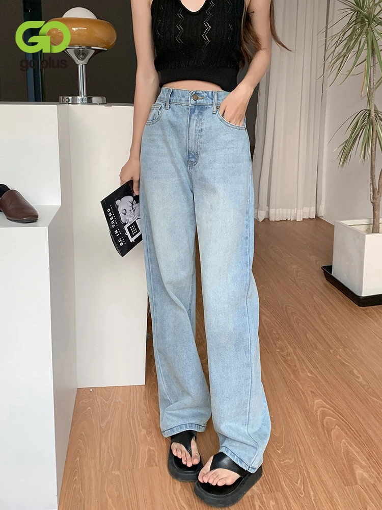 

GOPLUS Womens Jeans Summer Denim Pants High Waist Jeans Ladies Straight Trousers Dames Broeken Pantaloni Estivi Donna C60276