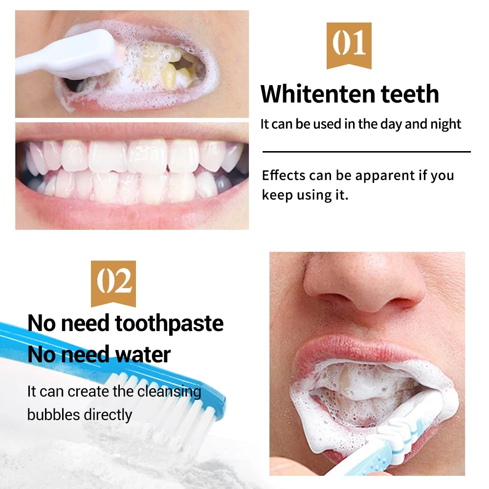 Teeth Whitening Powder Teeth Whitening Toothpaste Teeth Whitening Gel Teeth Cleaner Teeth Whitening Powder Remove Plaque Stains Toothpaste Dental Tools White Teeth Cleaning Oral Hygiene Toothbrush Gel
