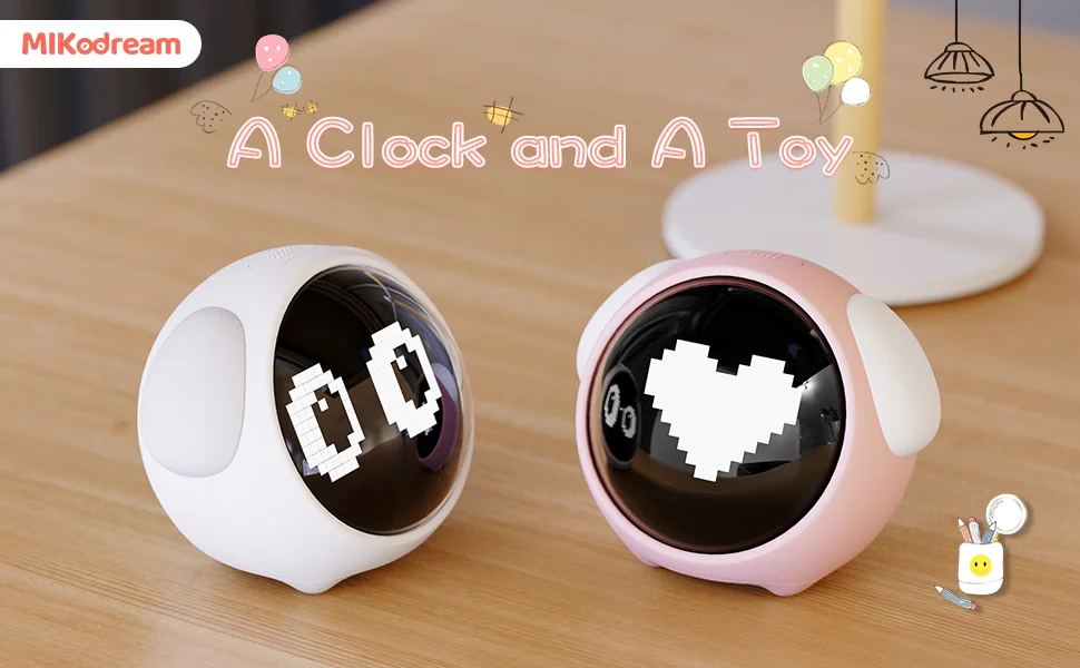 Children's alarm clock Dual alarm clock setting adjustable brightness night light voice controlled temperature detection snooze