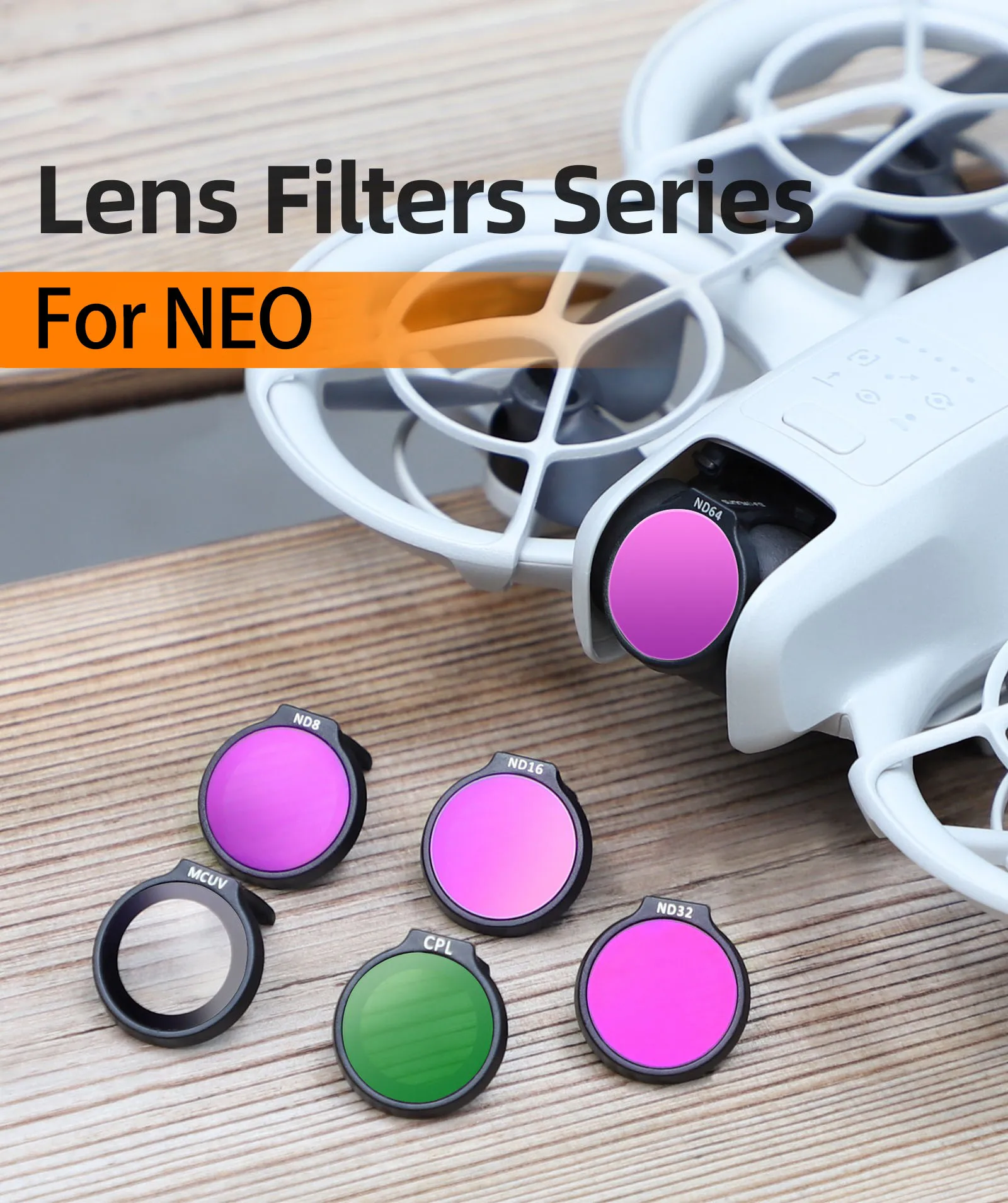 Description Picture 2 of itemLens Filter Kit For DJI For Neo MCUV ND8/16/32/64 Filter Optical Glass Filter Lens Cover Drone Photographic Accessories