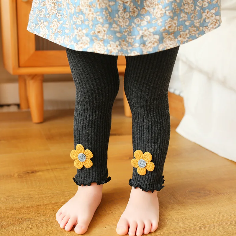 Little Girls Leggings Spring Autumn Thin Outwear Tights Children's Ankle Length Pants Girl Tights